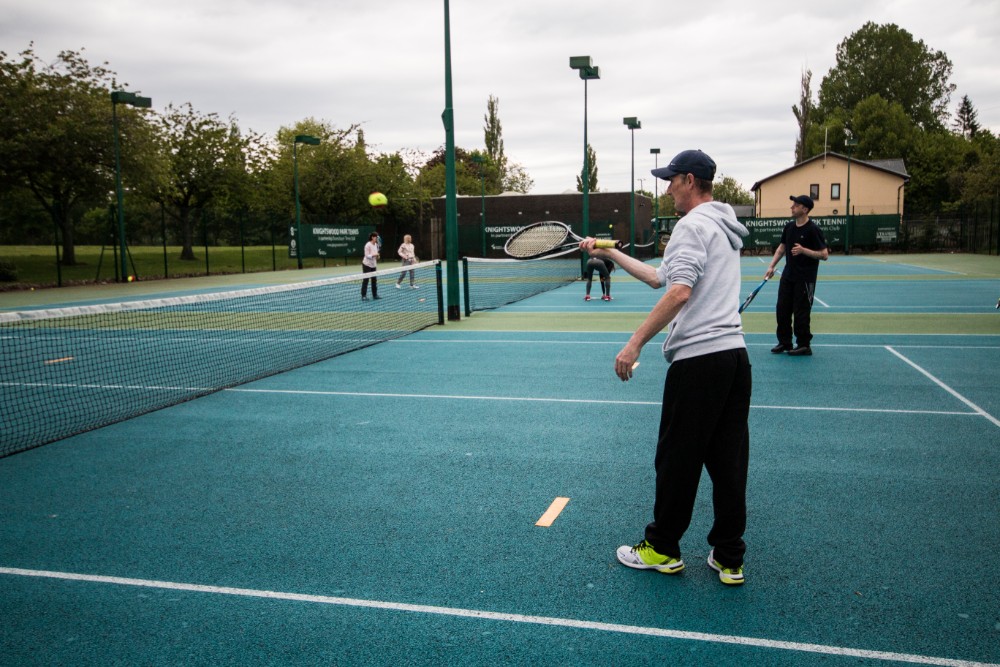 John Mooney coaches at Glasgow Life’s Tennis Recovery group. Photo: Eleanor Susan Lim