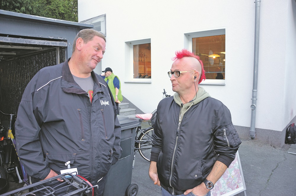 Asphalt vendors and staff mingle with members of the public at their Friday the 13th open day