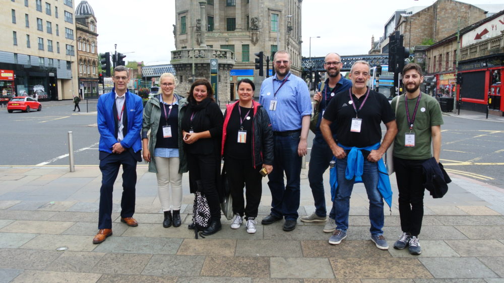 German language delegates (and INSP's editorial officer Tony Inglis, far right) at the end of their Invisible Cities tour, with tour guide Paul