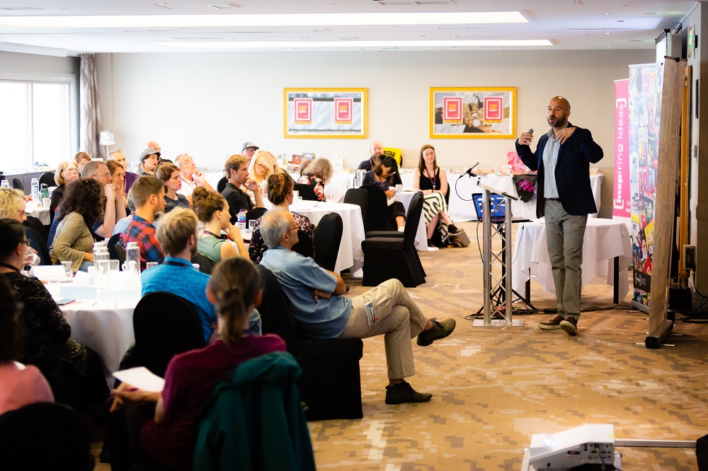 Sunny Hundal at the 2018 INSP Global Street Paper Summit. Credit: Jack Donaghy