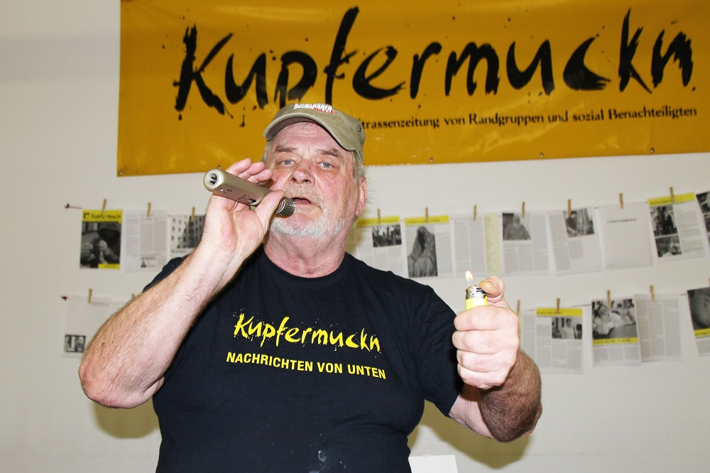 Kupfermuckn vendor Georg "George the Prince of Wels" Nachtmann (Credit: Heinz Zauner)