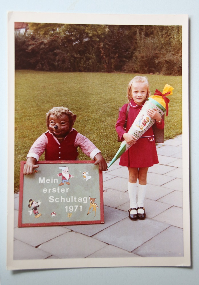 Heidi with the 'Schultüte' on her first day of school