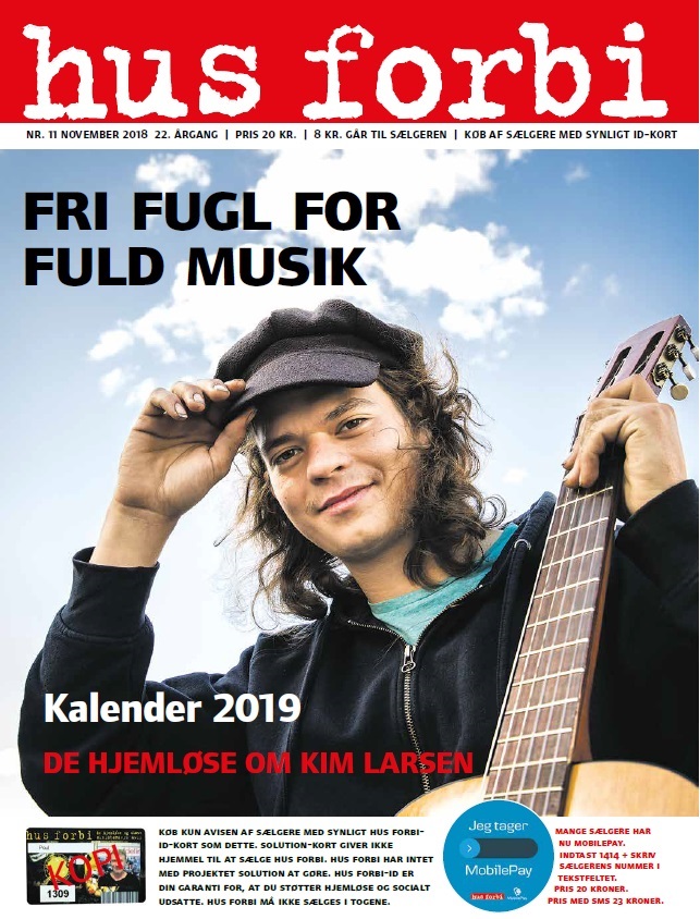 The November 2018 edition of Hus Forbi, featuring Kasper Hedegreen as its cover star