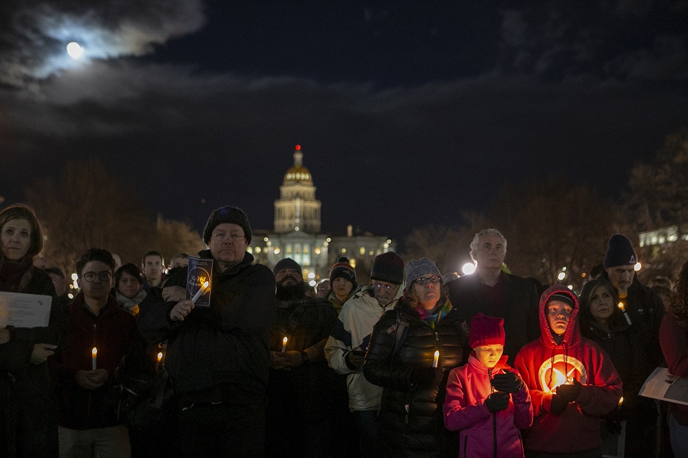 The Denver memorial service (Credit: Giles Clasen)