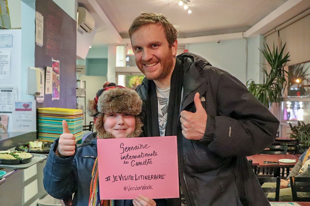 Patrick, a social media ambassador for L’Itinéraire, with his daughter. Credit: Alexandre Duguay.