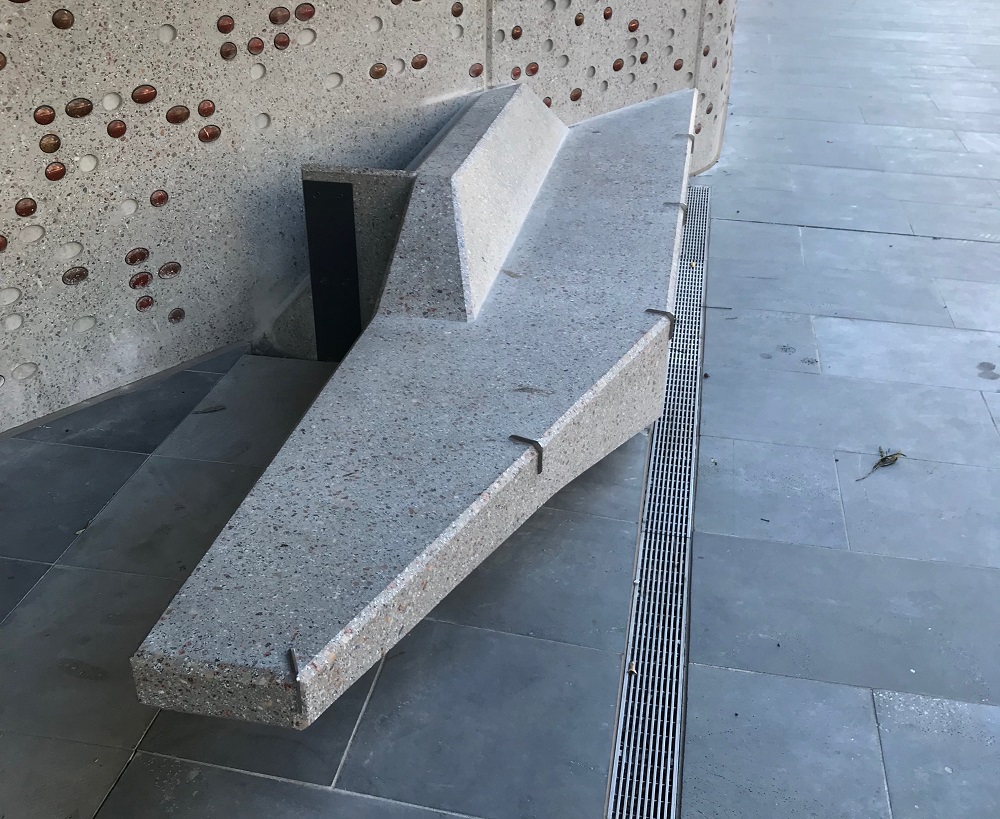 Examples of hostile architecture in various cities from the Instagram page @defensivecity [Photos taken by Jordan Halsall]