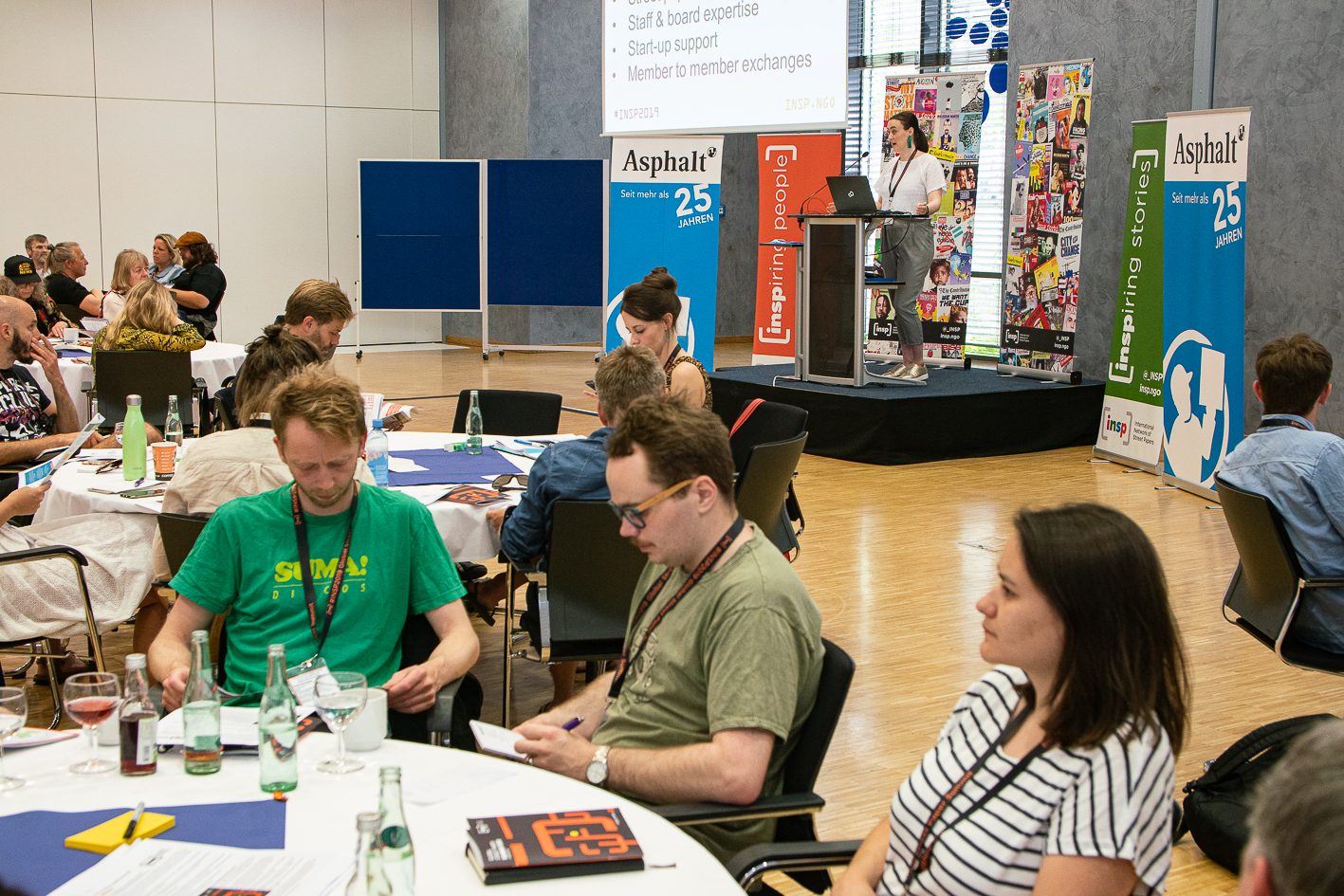 INSP Operations Manager Zoe Greenfield addressing delegates on day one of #INSP2019. (Credit: Andreas Fuchs)