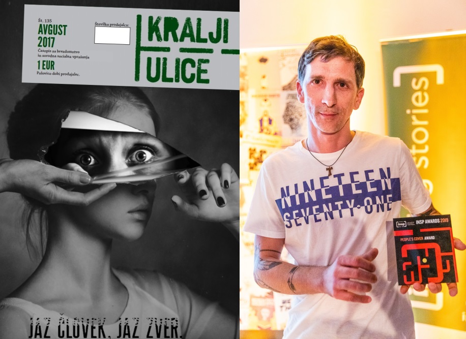 Kralji Ulice's Jean Nikolic accepts the People's Cover Award in Hannover, Germany. Photo: Selim Korycki.