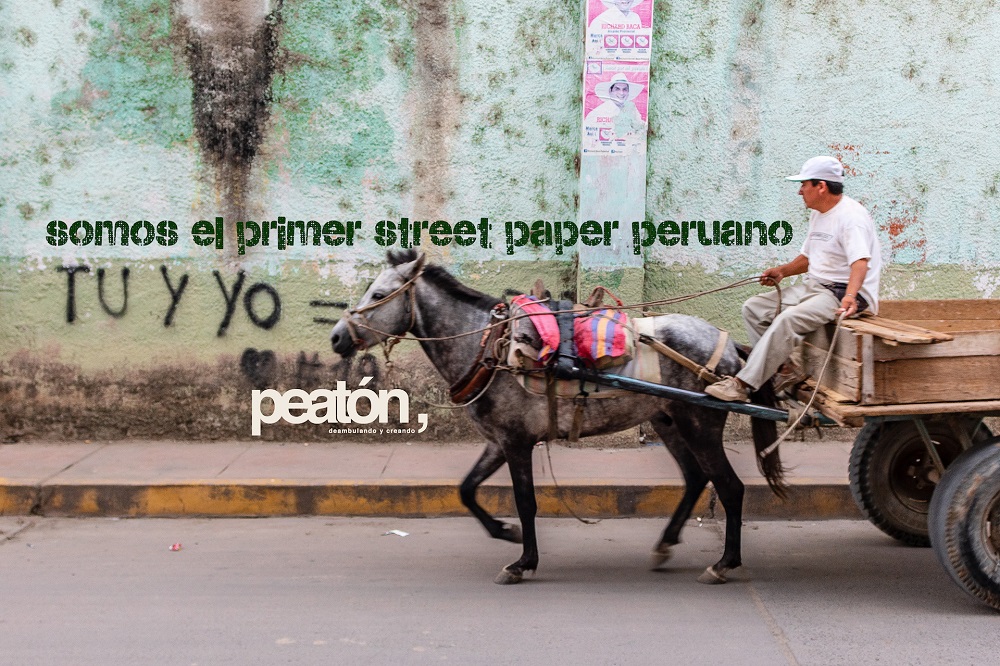 Social media banners advertising Peatón: "We are the first Peruvian street paper". [Courtesy of Jorge Ledesma / Peatón]
