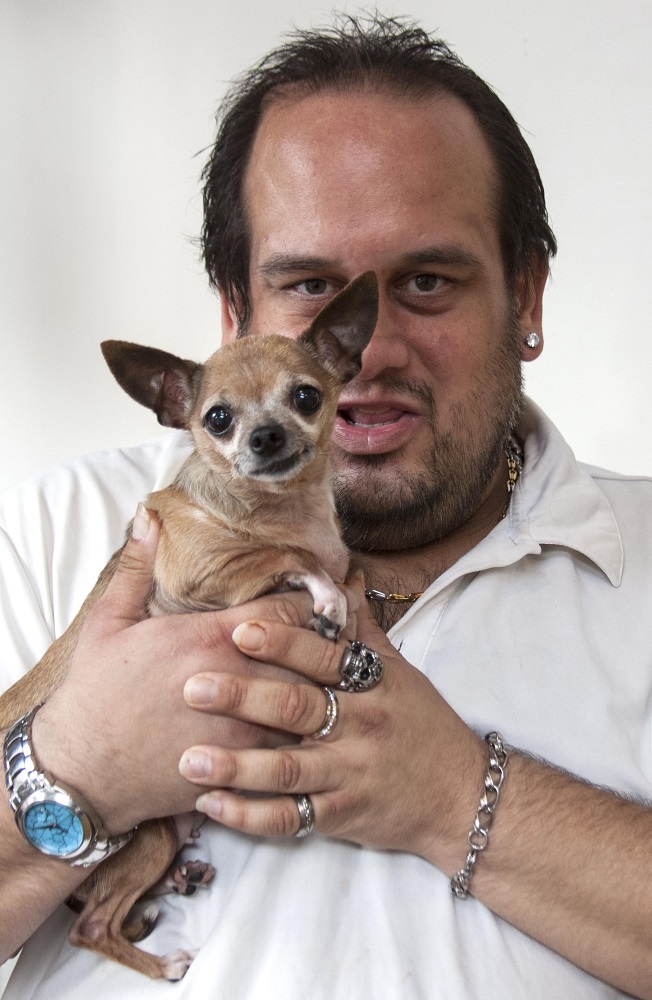 Real Change vendor Josh with his dog Bella