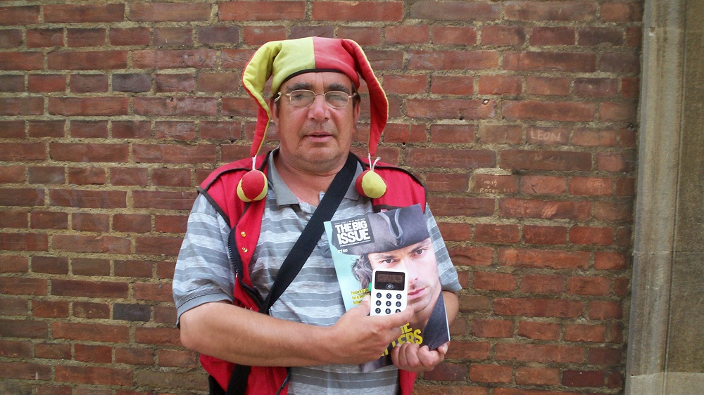 Big Issue vendor Simon. [Photo by Nic Donovan]