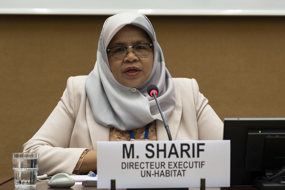 Maimunah Mohd Sharif, United Nations Under-Secretary-General and Executive Director of UN-Habitat, speaking at The Group 77 & China meeting organized on 6 may 2019 in Geneva with UNCTAD and UN-Habitat. [Credit: UNCTAD]